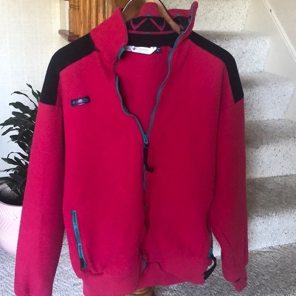 Vintage Columbia Radical Sleeve Fleece Zip Up Jacket - Picture 1 of 13